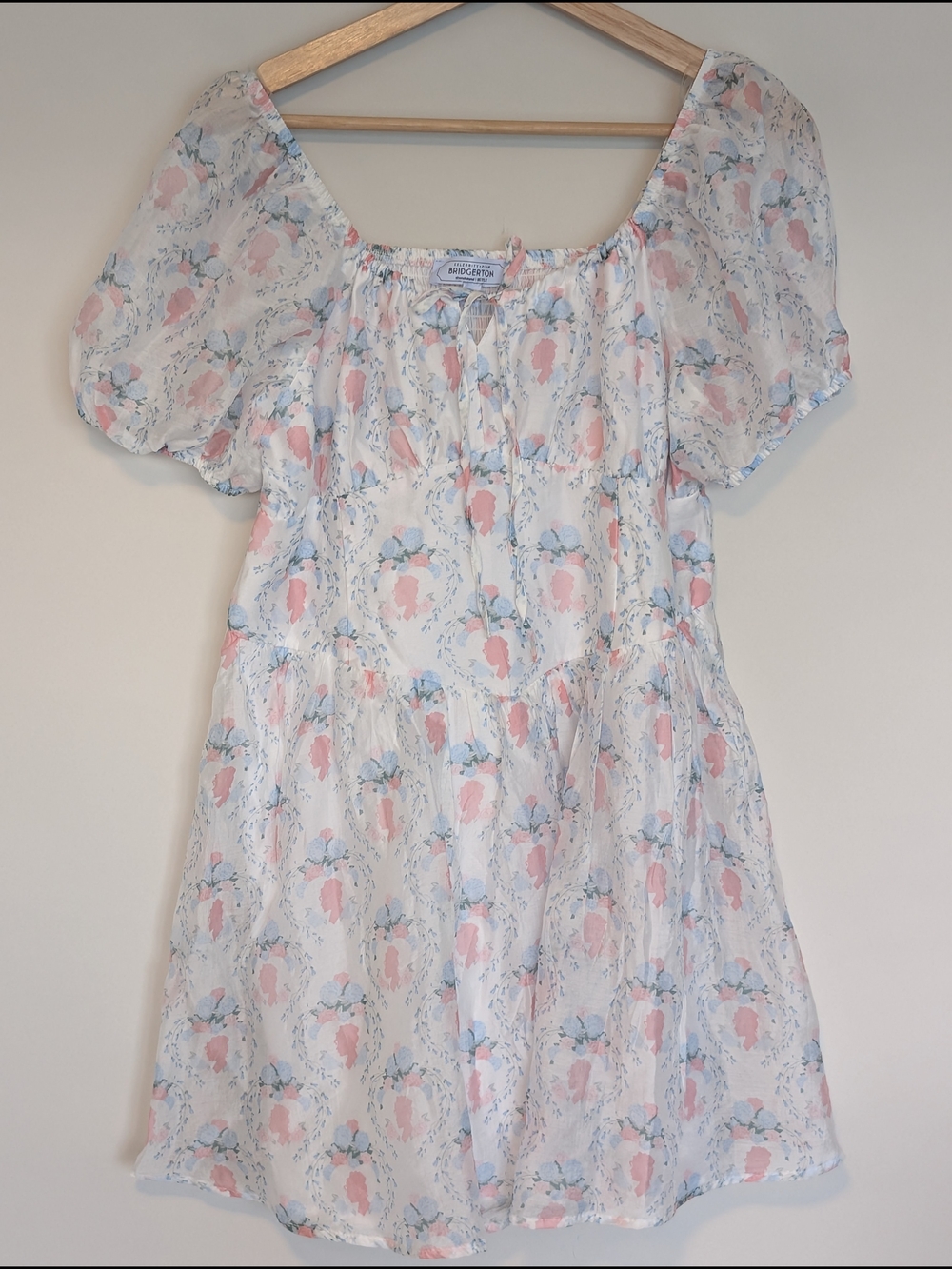 Celebrity Pink Bridgerton Puff Sleeve Mini Dress Women's XL Cottagecore Whimsy - Picture 2 of 9
